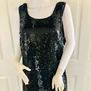 Womens Black Sequined Dress
